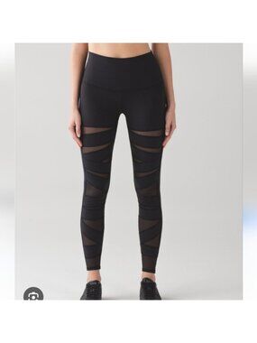 Lululemon Wunder Under Tech Mesh Leggings